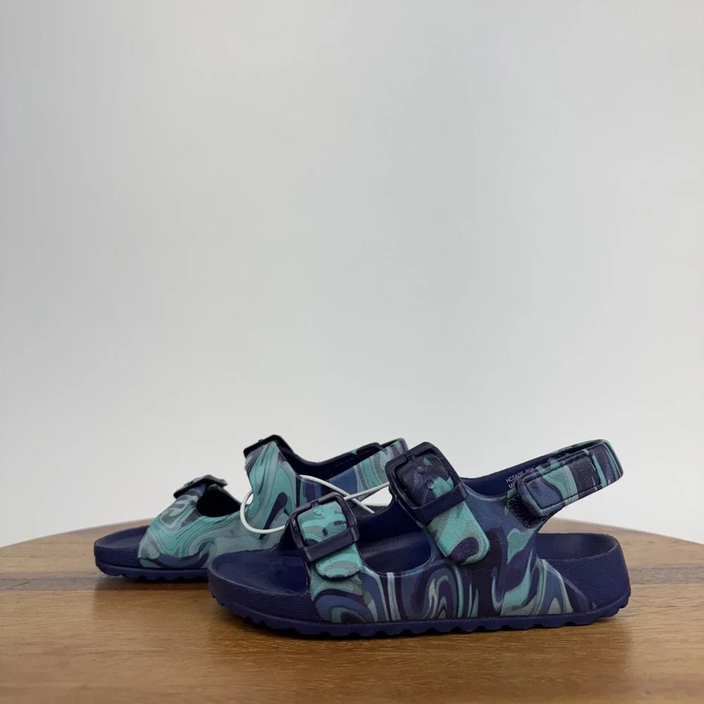 New Little Kids Harper Canyon‎ Eva Blue Marbled Rubber Strappy Sandals 8 C